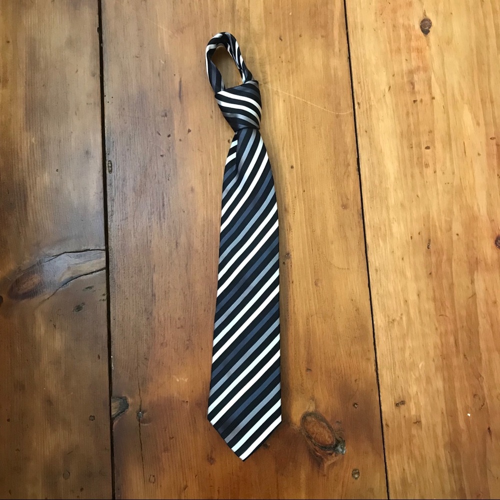 Men’s Alfani Black, White & Grey Stripe Tie